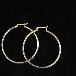 Sterling Silver 1 1/2” hoop earrings